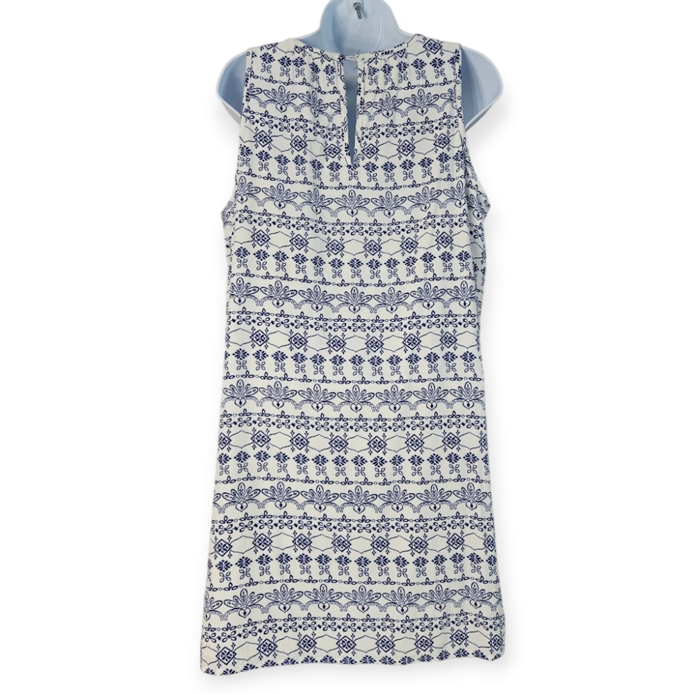 NWOT LOFT blue & white print sheath dress Womens Medium - Picture 3 of 5